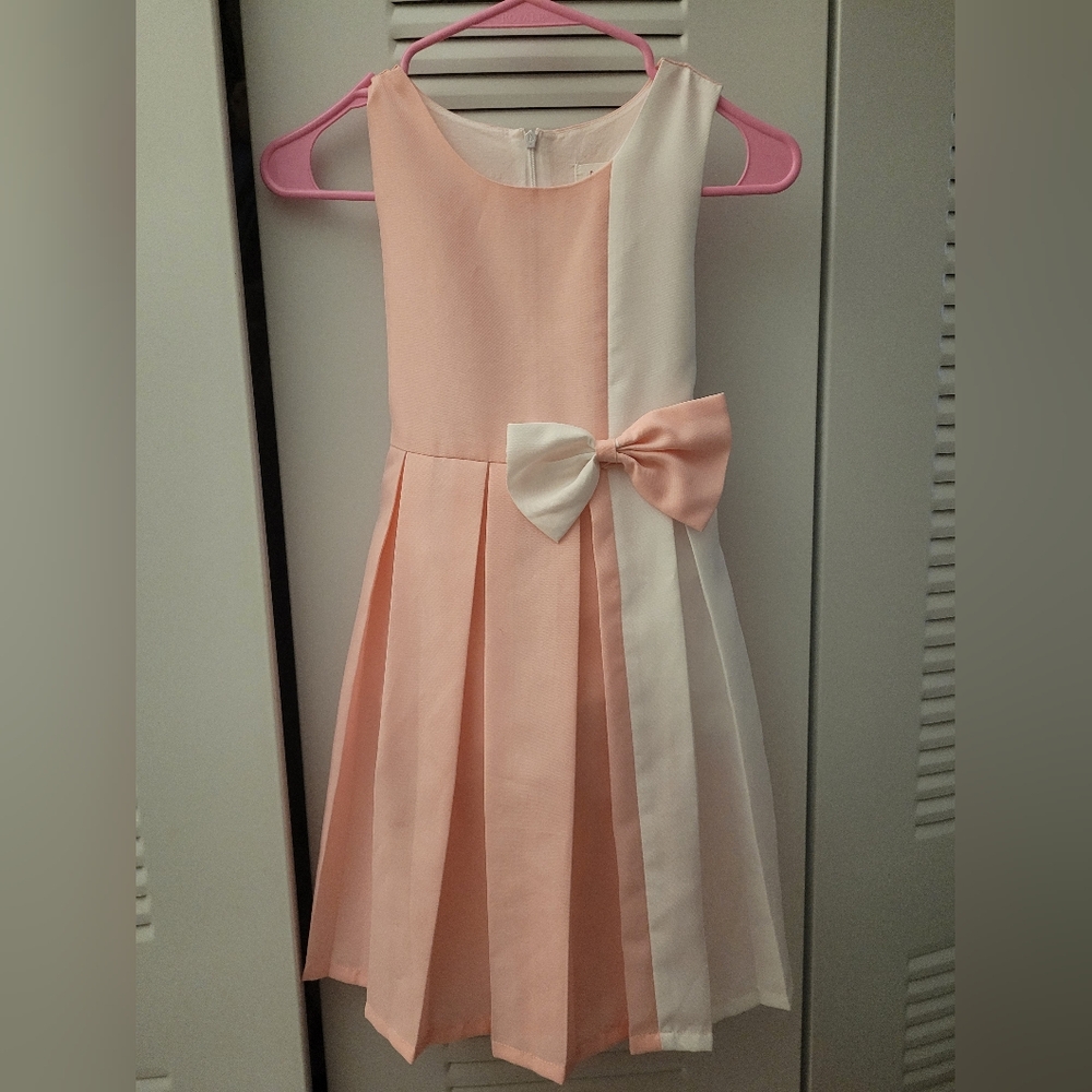 Sunny Fashion Charming Pink and White Kids Formal Dress